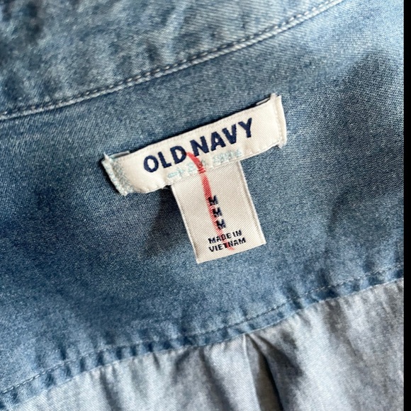 Old Navy | Blue Chambray Roll Tab Tie Waist Shirt Dress *NWT* - Picture 10 of 16